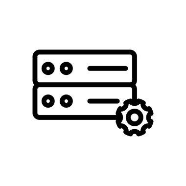 sunucu vektörü ince çizgi simgesi