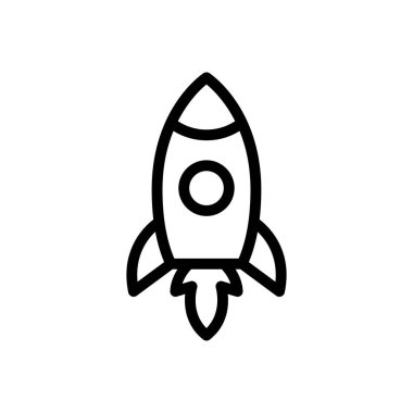 roket vektörü ince çizgi simgesi