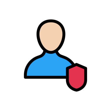 profil vektörü düz renk simgesi