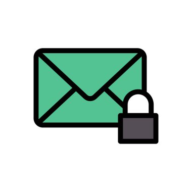 vektör düz renk simgesini kilitle