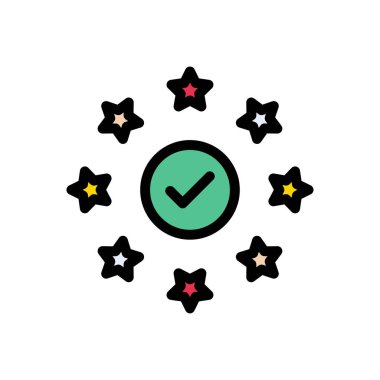 kabul edilen vektör düz renk simgesi