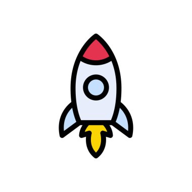 roket vektörü düz renk simgesi