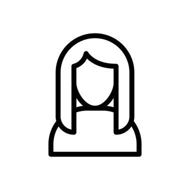 kız vektör ince çizgi simgesi