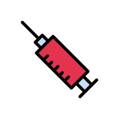Şırınga vektörü düz renk simgesi