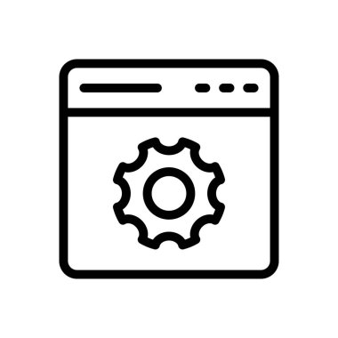 tarayıcı vektörü ince çizgi simgesi