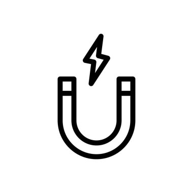 mıknatıs vektörü ince çizgi simgesi