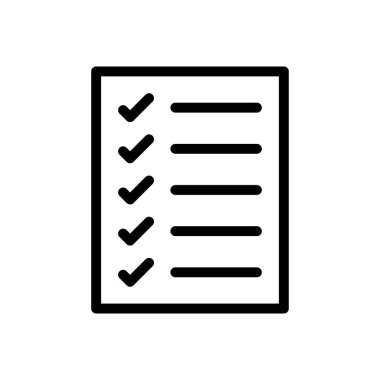 görev listesi vektör ince çizgi simgesi