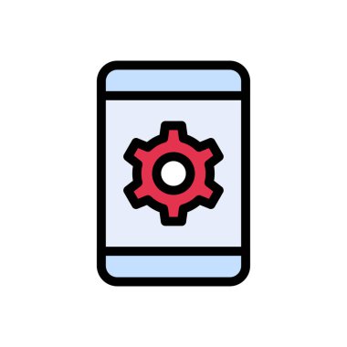 telefon vektörü düz renk simgesi