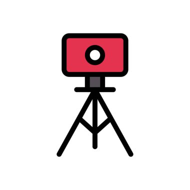 kamera vektörü düz renk simgesi