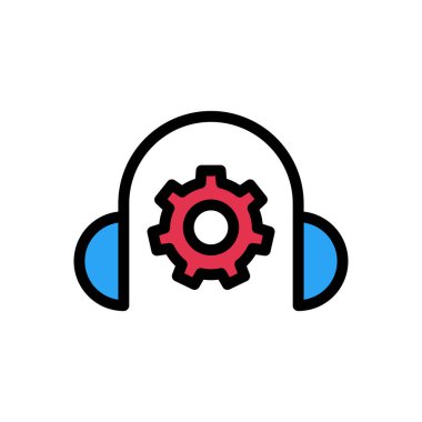 Mühendis vektör düz renk simgesi