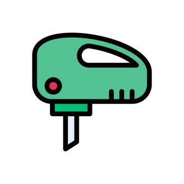 makine vektörü düz renk simgesi