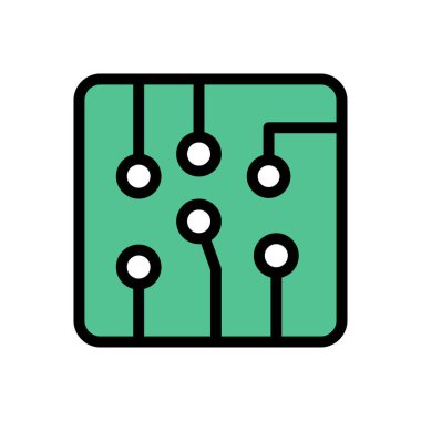 çip vektörü düz renk simgesi