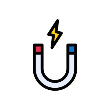 mıknatıs vektörü düz renk simgesi