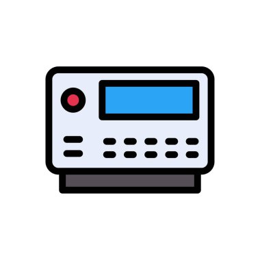 makine vektörü düz renk simgesi