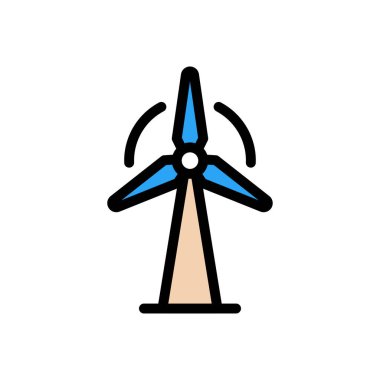 Yel değirmeni vektörü düz renk simgesi