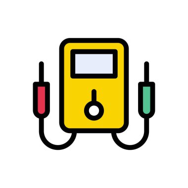 ampere vektör düz renk simgesi