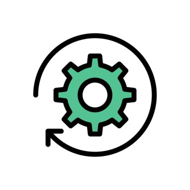 cogwheel vektör düz renk simgesi