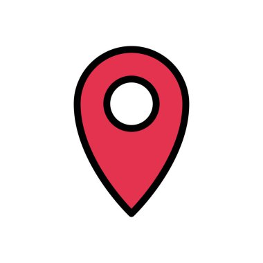 pin vektörü düz renk simgesi