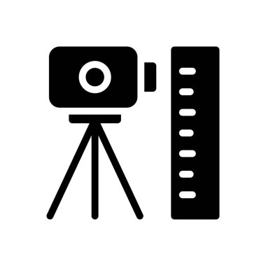 Ölçüm vektörü glifleri düz simge