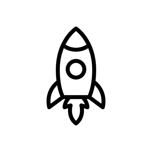 Rocket Vector Thin Line Icon — Stock Vector