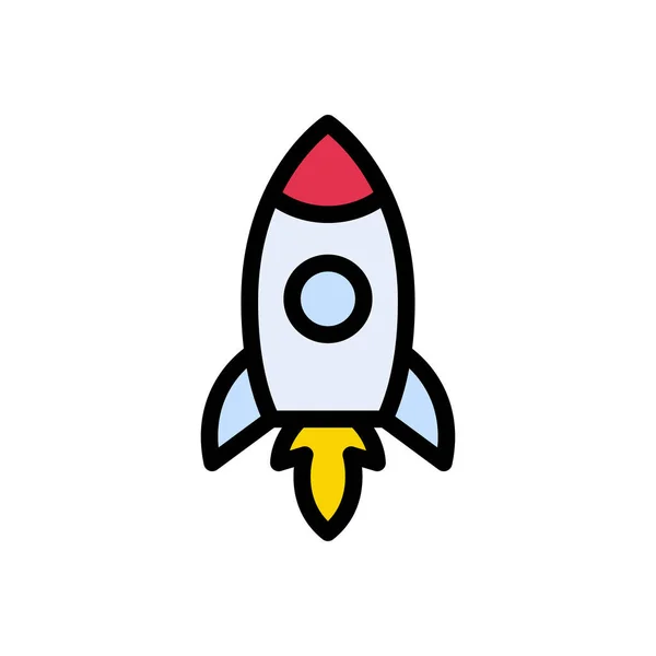 Rocket Vector Flat Color Icon — Stock Vector