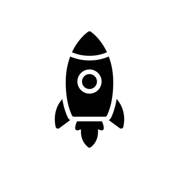 Rocket Vector Glyph Flat Icon — Stock Vector