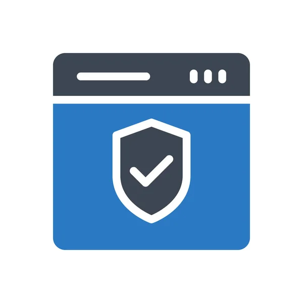 Vector Seguridad Icono Color Glifo — Vector de stock