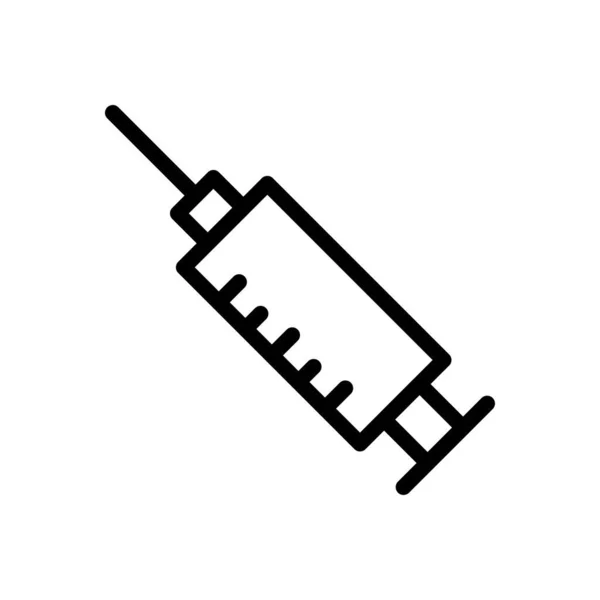 Spritze Vektor Dünne Linie Symbol — Stockvektor