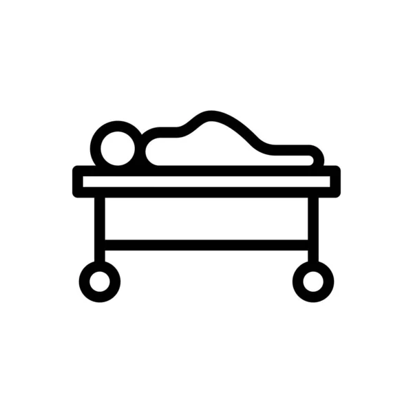 Cama Vector Delgada Línea Icono — Vector de stock