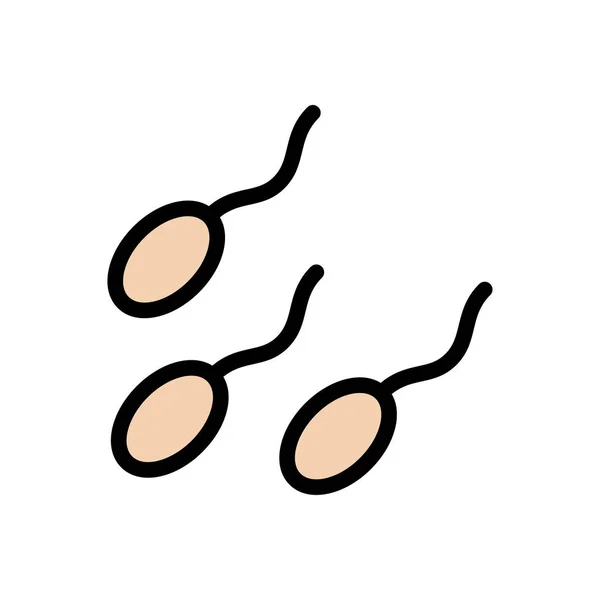 Sperma Vektor Ploché Barvy Ikona — Stockový vektor