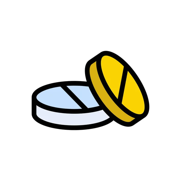 Pills Vector Flat Color Icon — Stock Vector