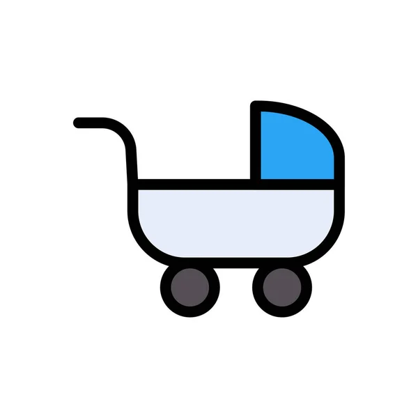 Buggy Vector Platte Kleur Pictogram — Stockvector