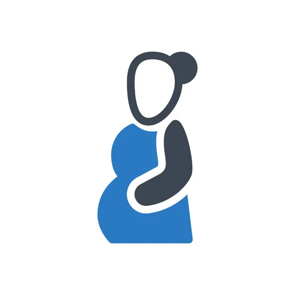 Schwangerschaft Vektor Glyphen Farbe Symbol — Stockvektor