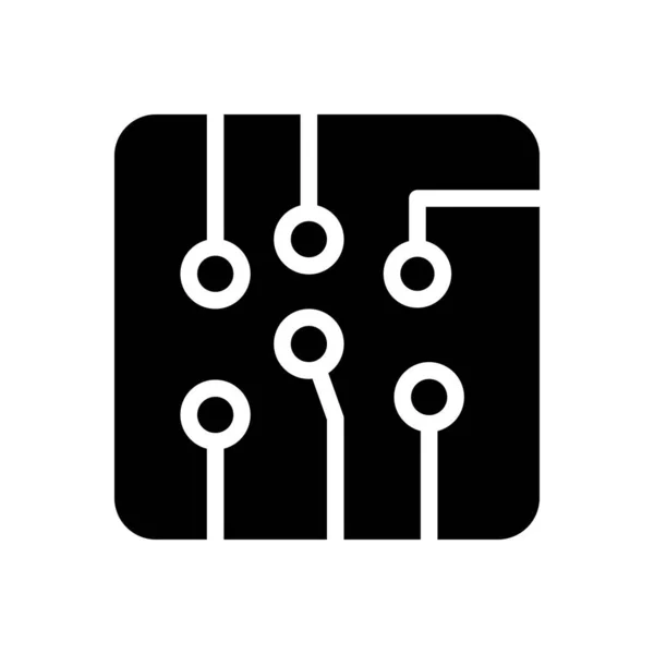 Chip Vektor Glyphen Flaches Symbol — Stockvektor