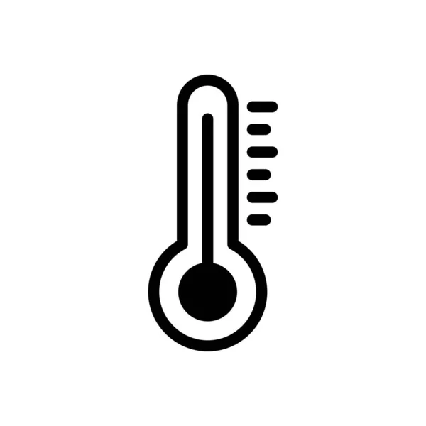 Thermometer Vector Glyph Platte Pictogram — Stockvector