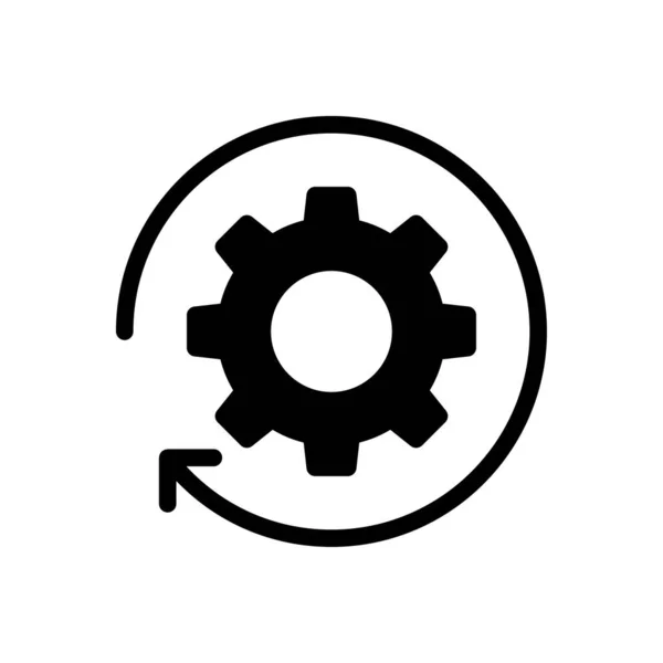 Cogwheel Vector Glyph Flat Icon — Stock Vector