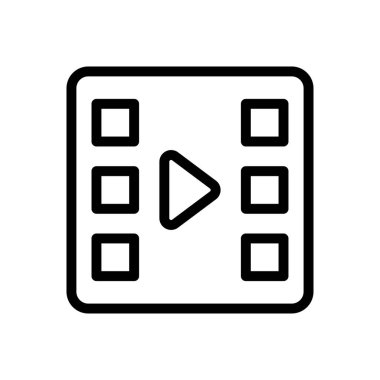 Film şeridi vektörü ince çizgi simgesi