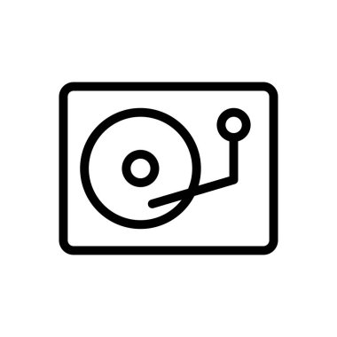 disk vektörü ince çizgi simgesi