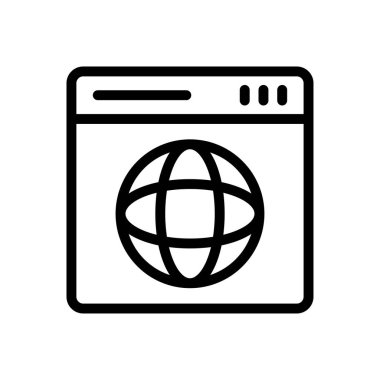 internet vektörü ince çizgi simgesi