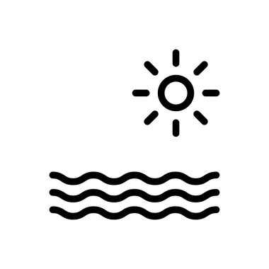 deniz vektörü ince çizgi simgesi