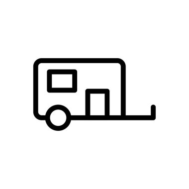 karavan vektör ince çizgi simgesi