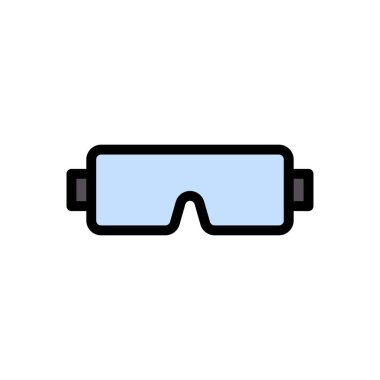 gözlük vektör düz renk simgesini