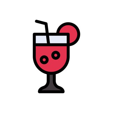 içecek vektörü düz renk simgesi