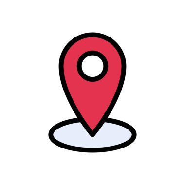 konum vektörü düz renk simgesi