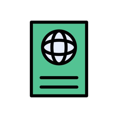 kimlik vektörü düz renk simgesi