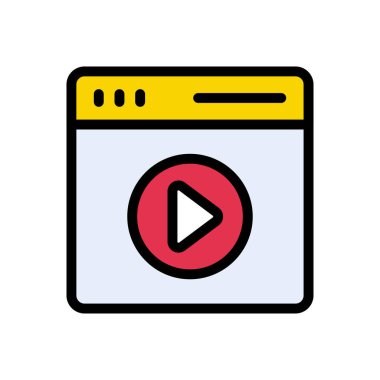 vektör düz renk simgesini çal