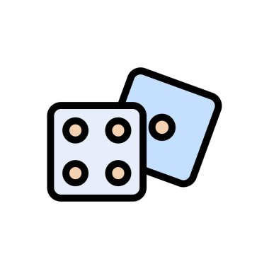 ludo vektörü düz renk simgesi
