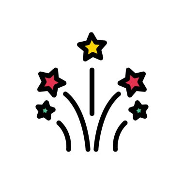 parti vektörü düz renk simgesi