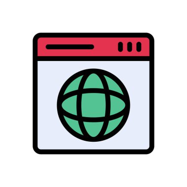 internet vektörü düz renk simgesi