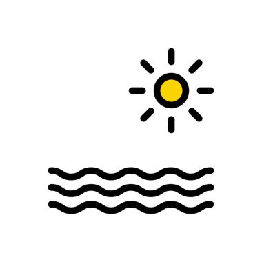 deniz vektörü düz renk simgesi